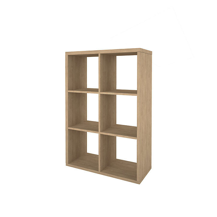 Étagère modulable 6 cubes GoodHome Mixxit effet chêne