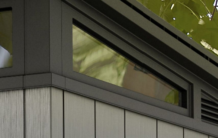 Abri de jardin + plancher Keter Artisan 77 en résine coloris gris ép.20 mm surface extérieure 4,66 m²