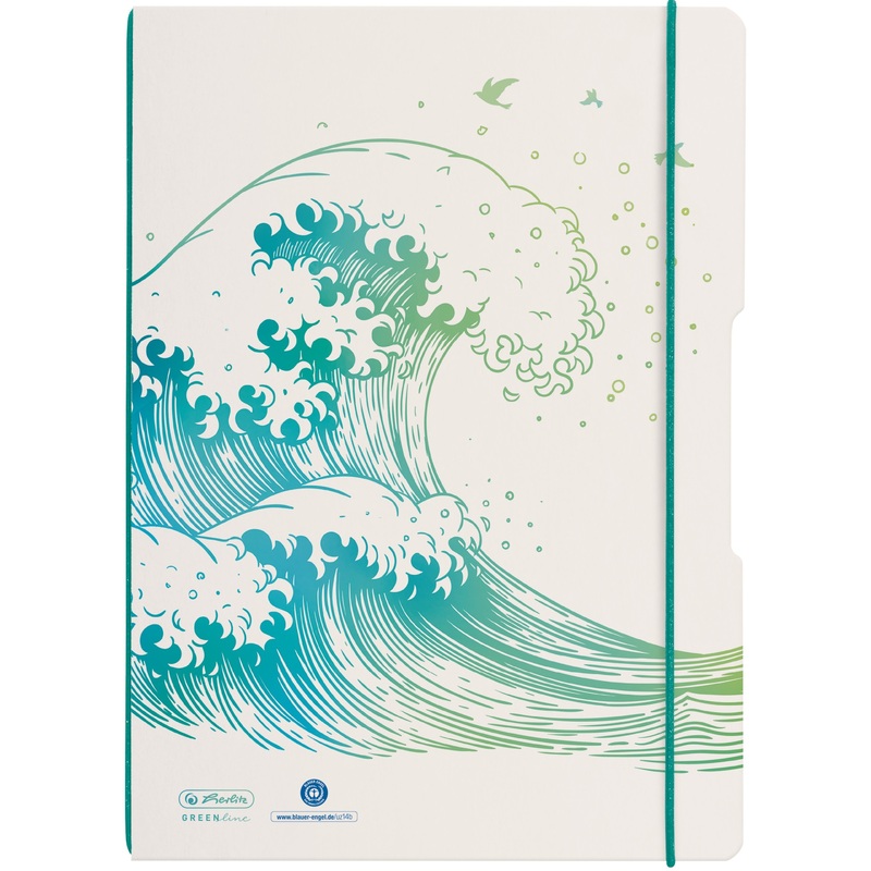Herlitz my book flex GREENline Notizheft, A4, kariert 5mm/liniert, grau