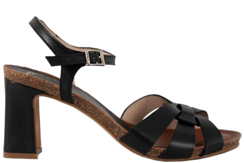 CASHOTT BLACK BOPEL SORT SANDAL I GLAT SKIND