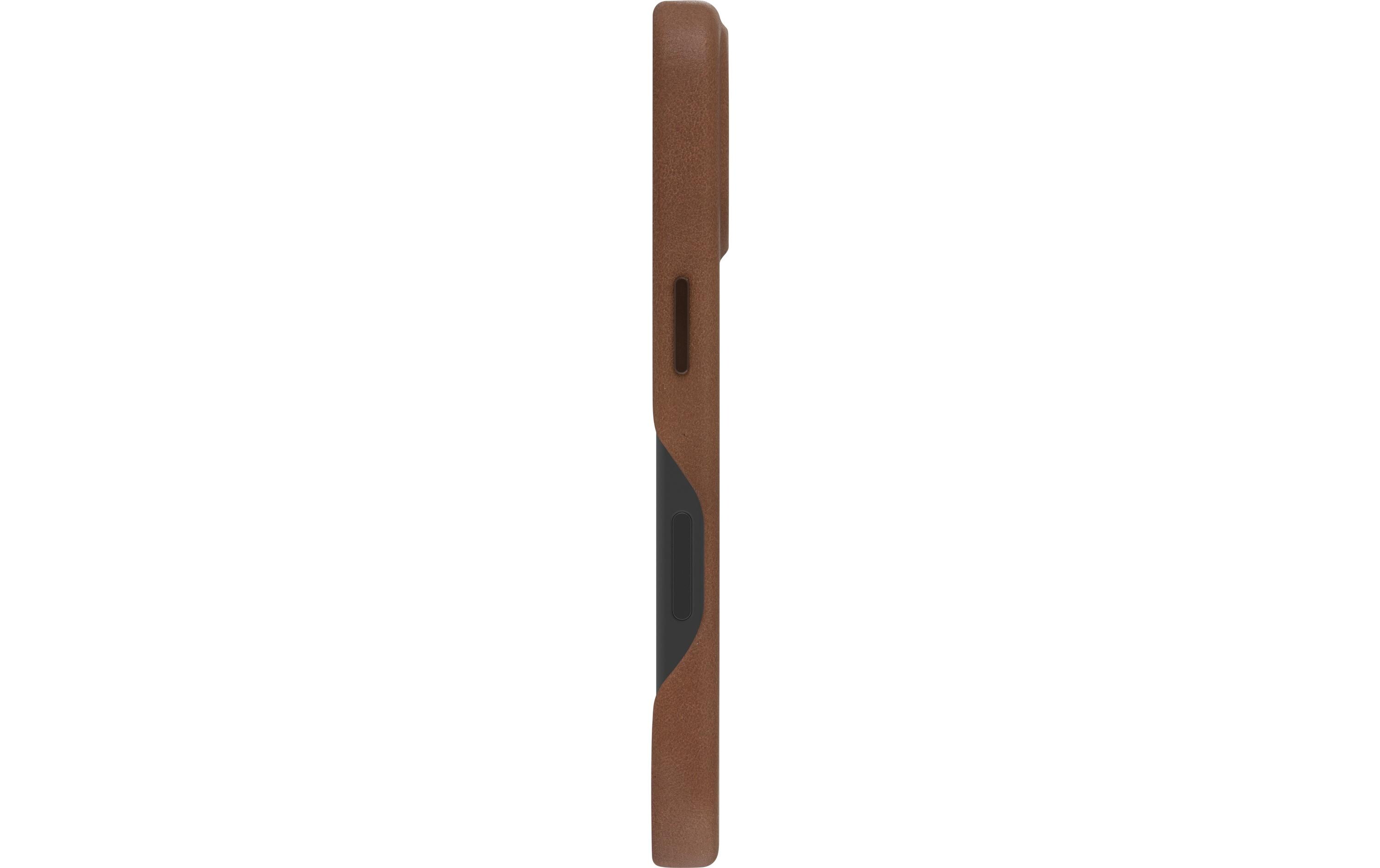 Book Cover Roskilde iPhone 16 BraunSchutzhülle aus Leder mit MagSafe-Funktion für das Apple iPhone 16