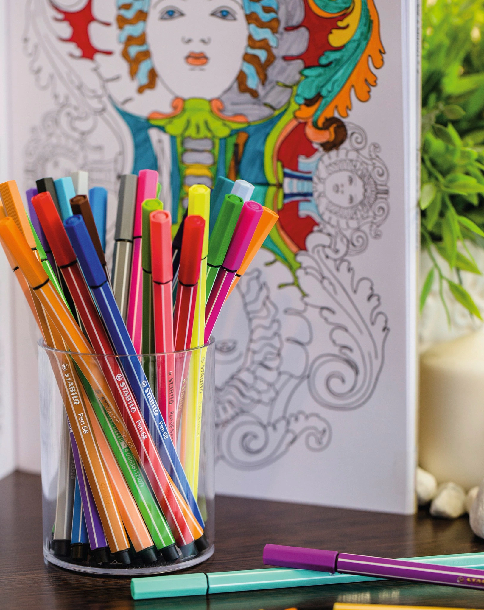 Premium-Filzstift STABILO® Pen 68 Zebrui 20er-Pack in beere