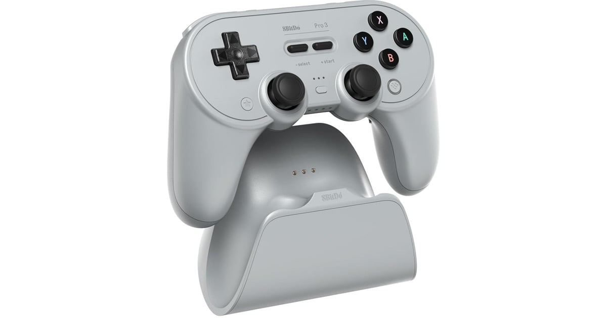 8BitDoPro 3 Bluetooth Gamepad  (Grijs/zwart, Switch 1 & 2, PC, Android, 2.4 GHz / Bluetooth / USB)