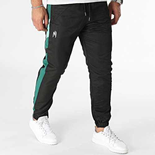 Pantalon Jogging A Bandes Uzi Noir Vert