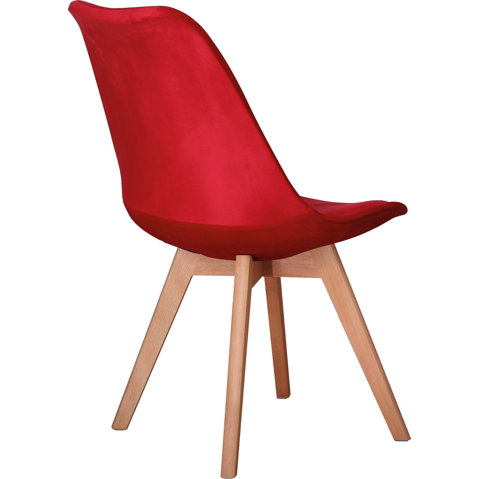 Polsterstuhl Tim Samt-Optik rot