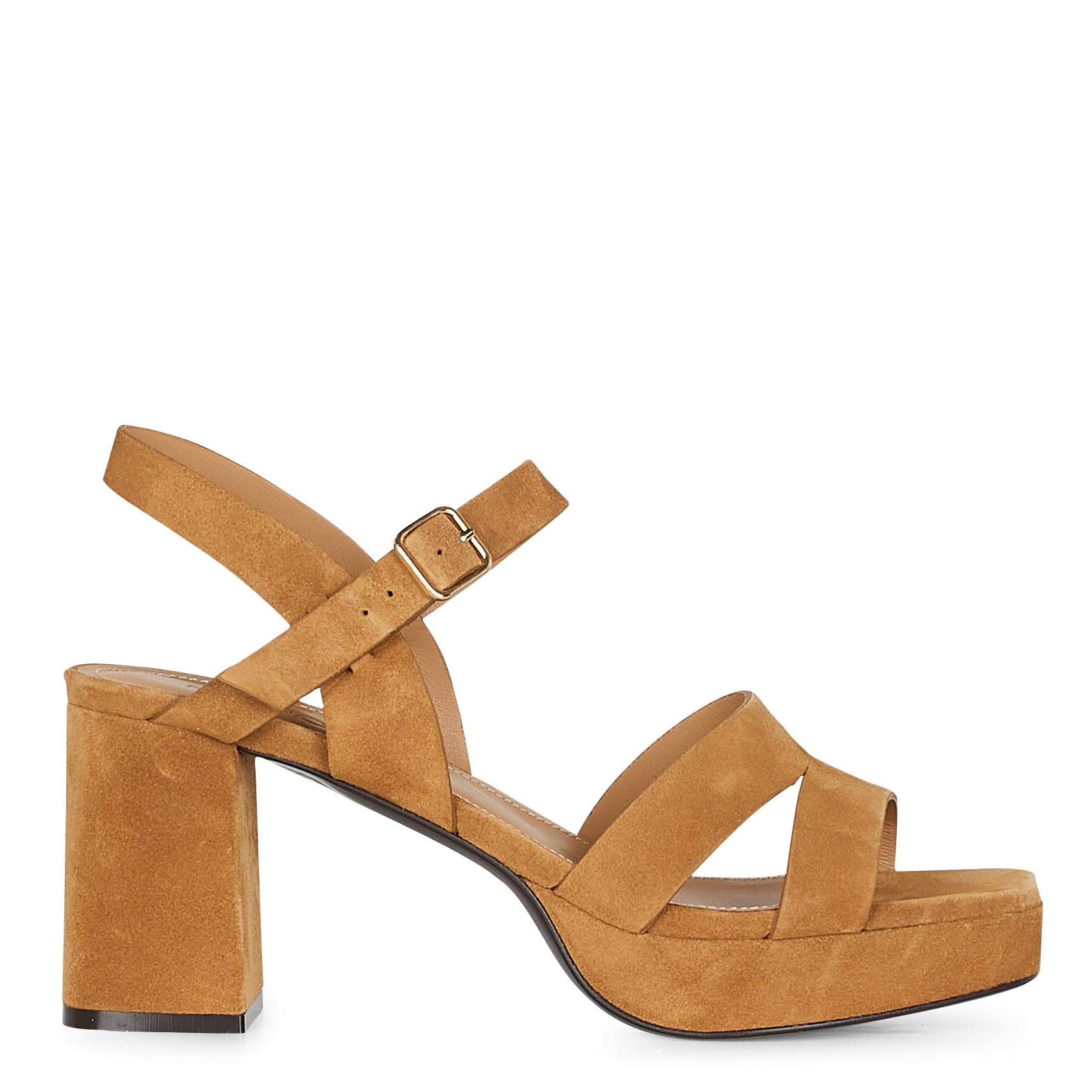 JULIETTE 5 - Sandales à talon en cuir velours | Beige