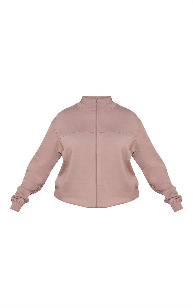 Charbon Veste De Survêtement Oversize Grande Taille Avec Détails De Coutures Et Fermeture Zippée