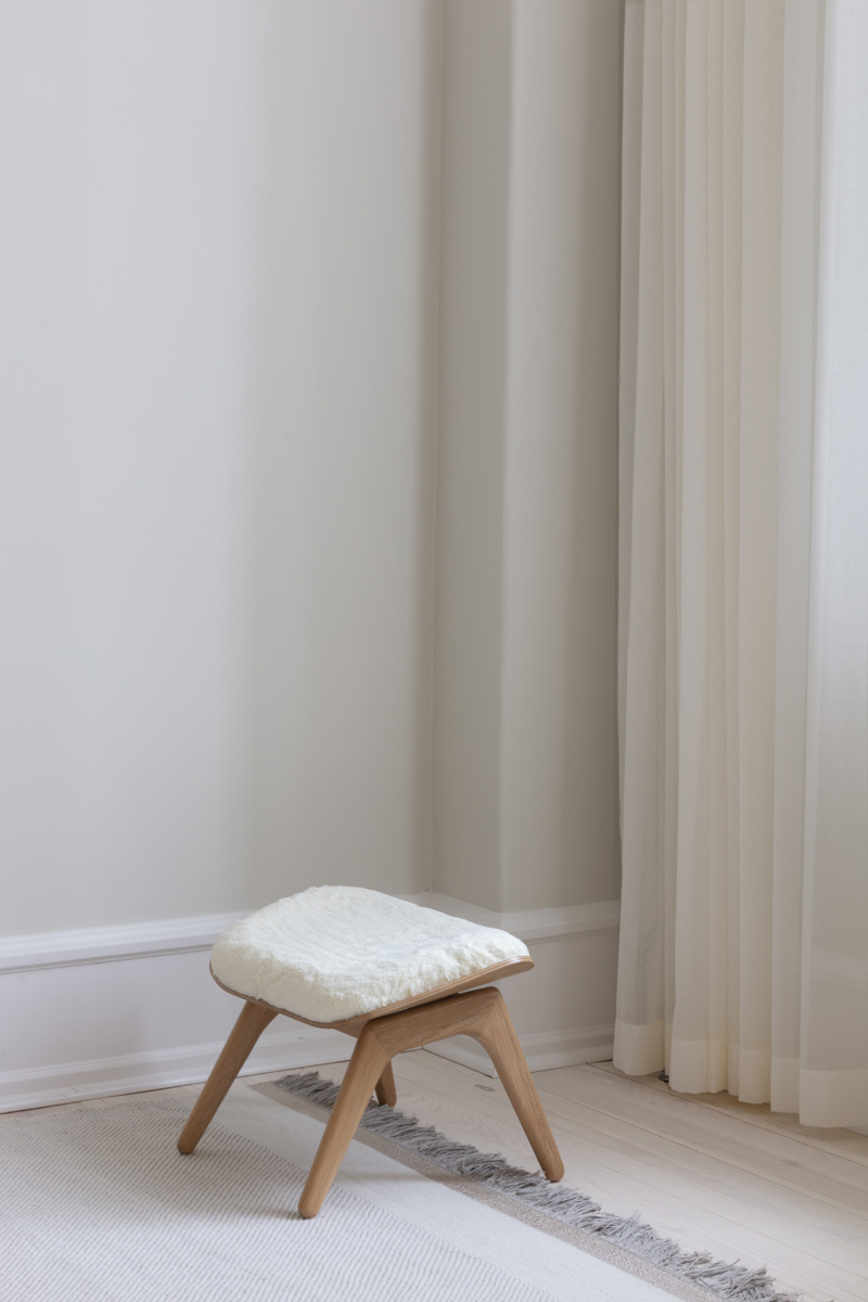 Ottoman houten voetenbank The Reader - naturel eiken White Sands