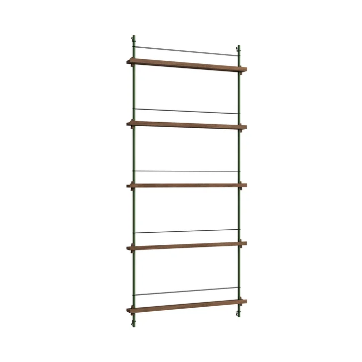 Moebe - Zeitungsregal, 85 x 180 cm, Eiche geräuchert / pine green