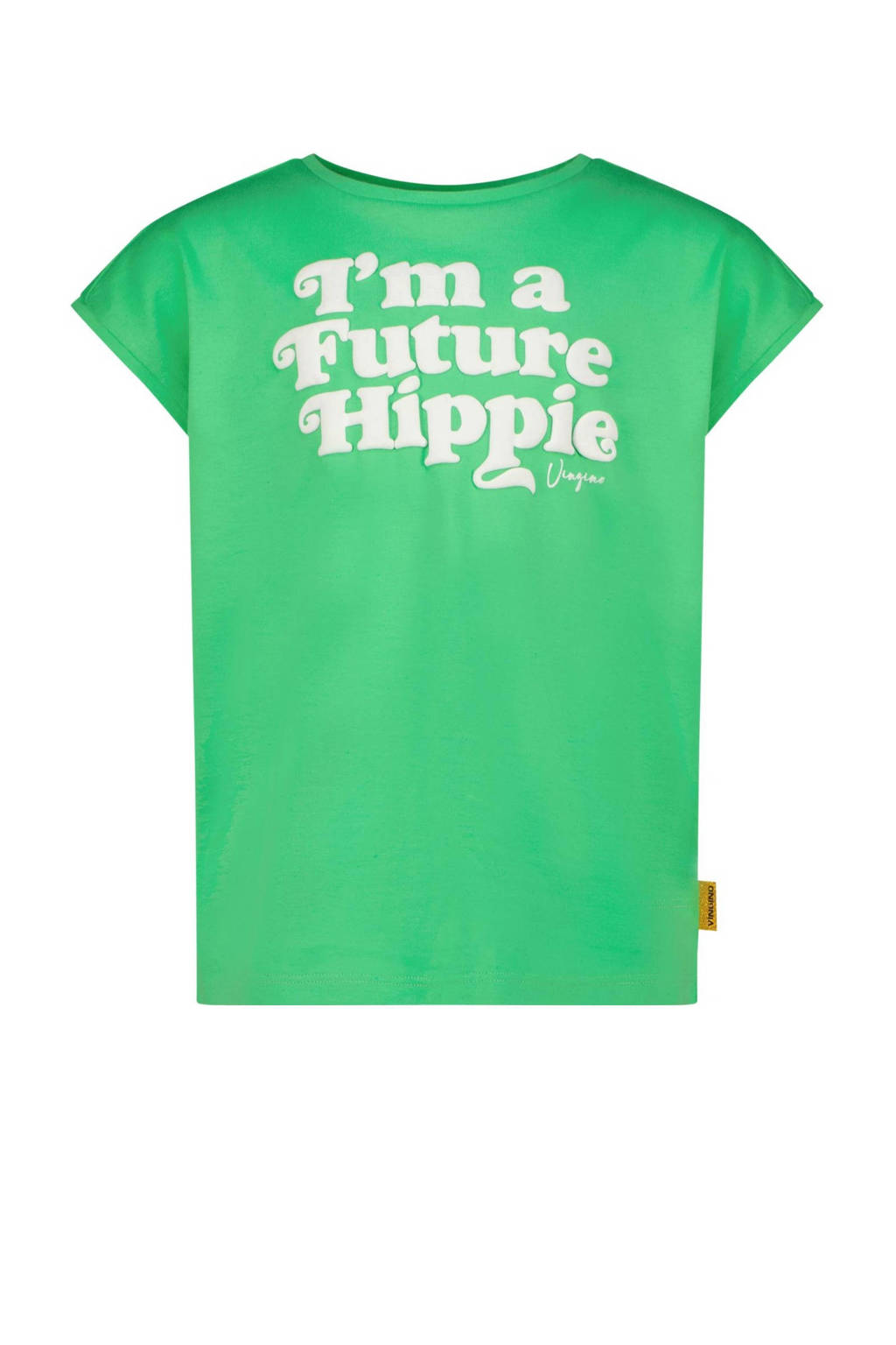 Vingino T-shirt Helen met tekst felgroen