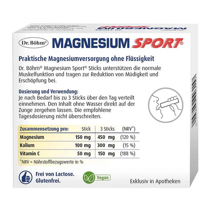 Dr. Böhm Magnesium Sport Sticks, 20X1.5 g