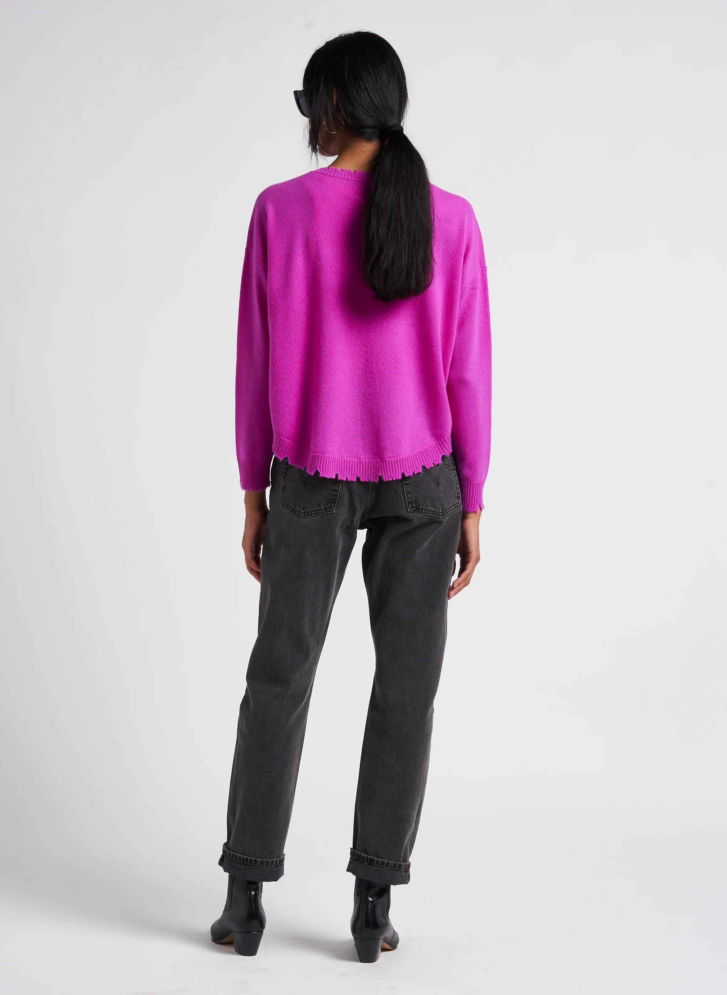 MELA - Pull oversize en cachemire maillé | Violet