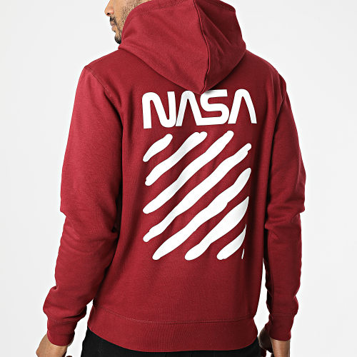 Sweat Capuche Skid Bordeaux Blanc