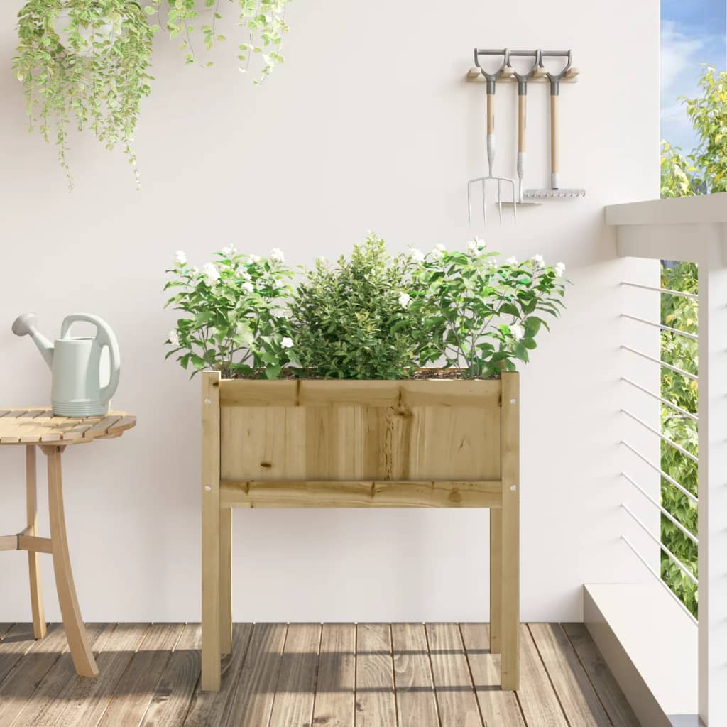 Jardinière avec pieds 70x31x70 cm bois de pin imprégné