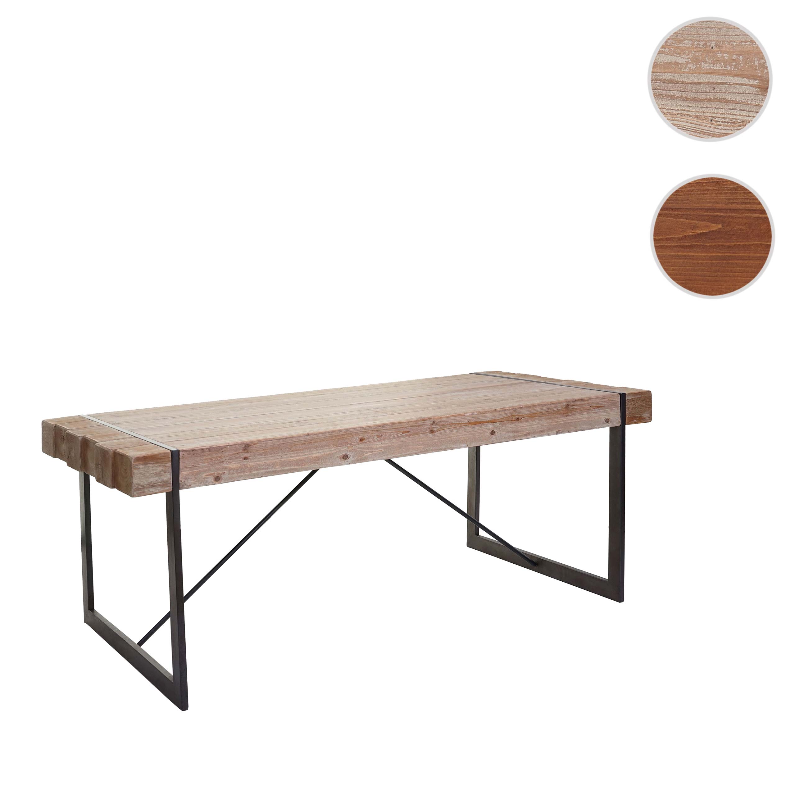 Esszimmertisch MCW-A15, Esstisch Tisch, Tanne Holz rustikal massiv MVG-zertifiziert ~ naturfarben 80x160x90cm