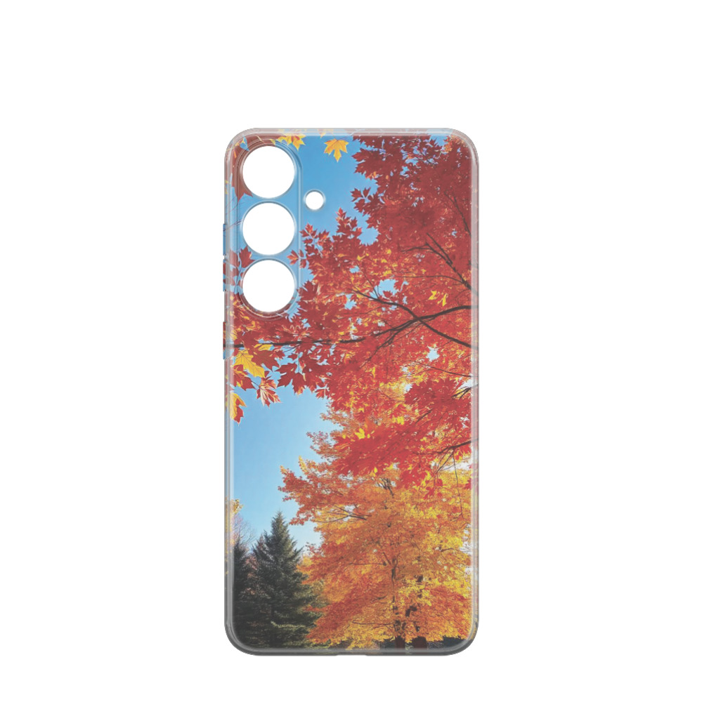 Samsung Galaxy S24 Plus Gummi Hülle Ahornlaub 1 - Orange