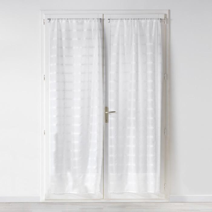 PAIRE DROITE TRINGLE 70X200CM VOILE SABLE CANDIDE BLANC