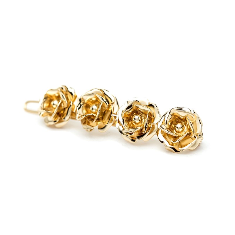 mini barrette fleurs doré à l'or fin - AGLAÉ