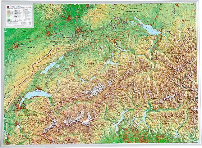 GEORELIEF - SUISSE EN RELIEF 77 X 57