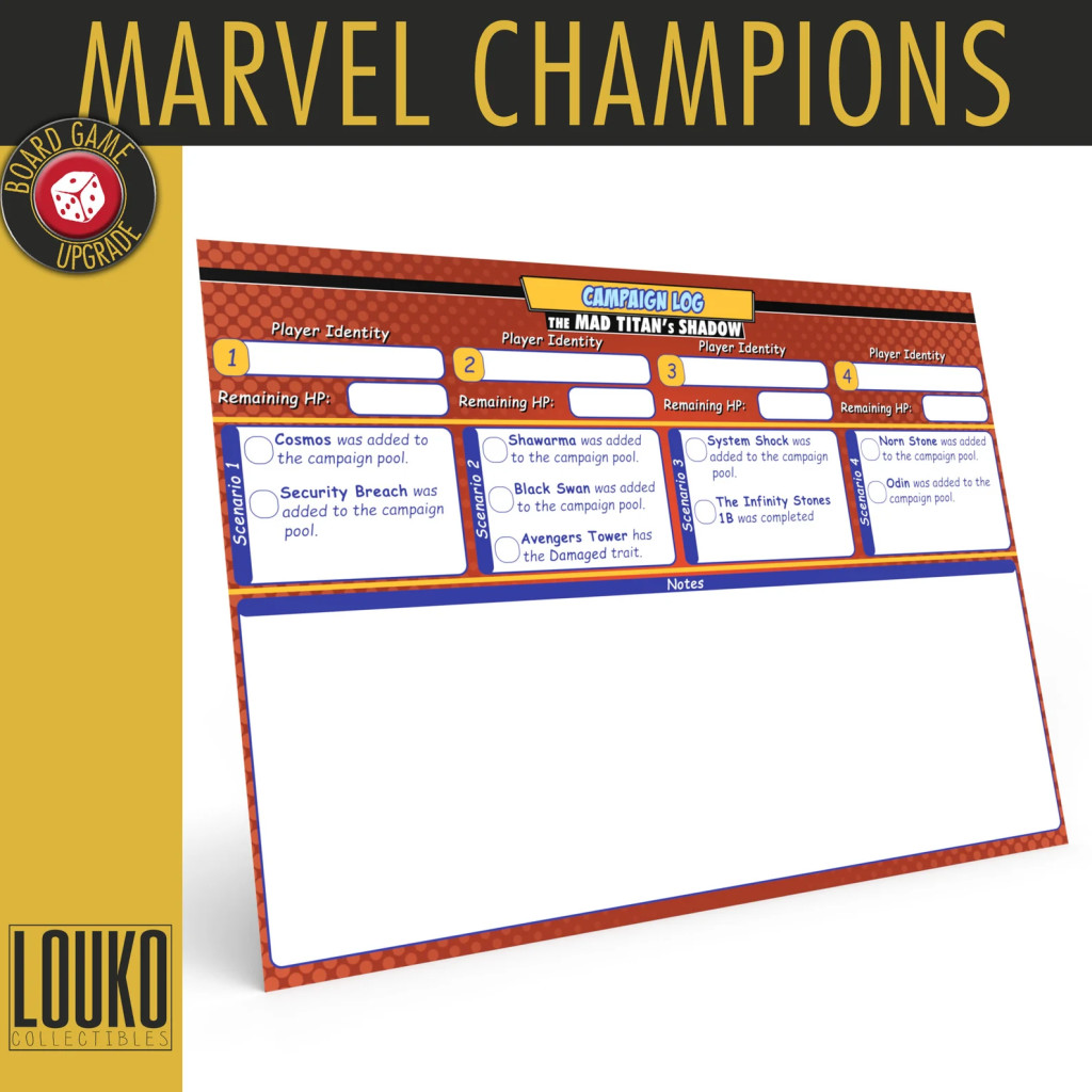 Journaux de campagne réinscriptibles pour Marvel Champions