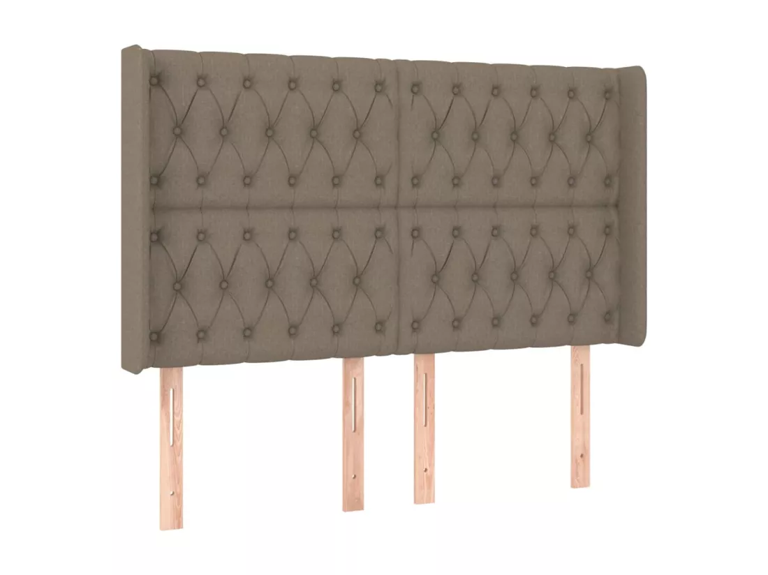 Sommier tapissier avec matelas et LED Taupe 160x200 cm Tissu