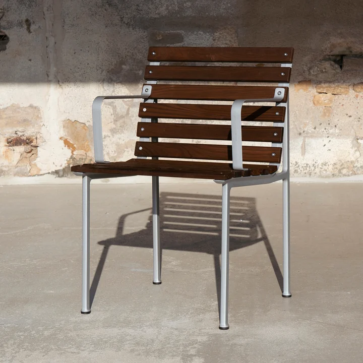 HAY - Traverse Outdoor Armlehnstuhl, Aluminium / Esche geölt