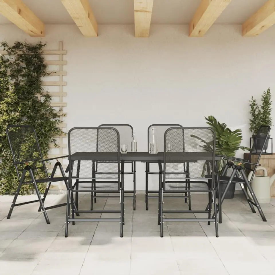 vidaXL - Tuinset - Antraciet - Metaal - 7 stuks