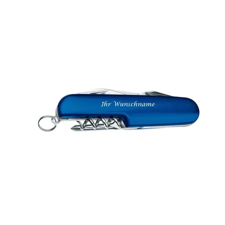 Macma Edles 7-teiliges Aluminium Taschenmesser, blau