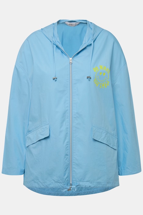 Jacke, oversized, Kapuze, Zipper, Langarm