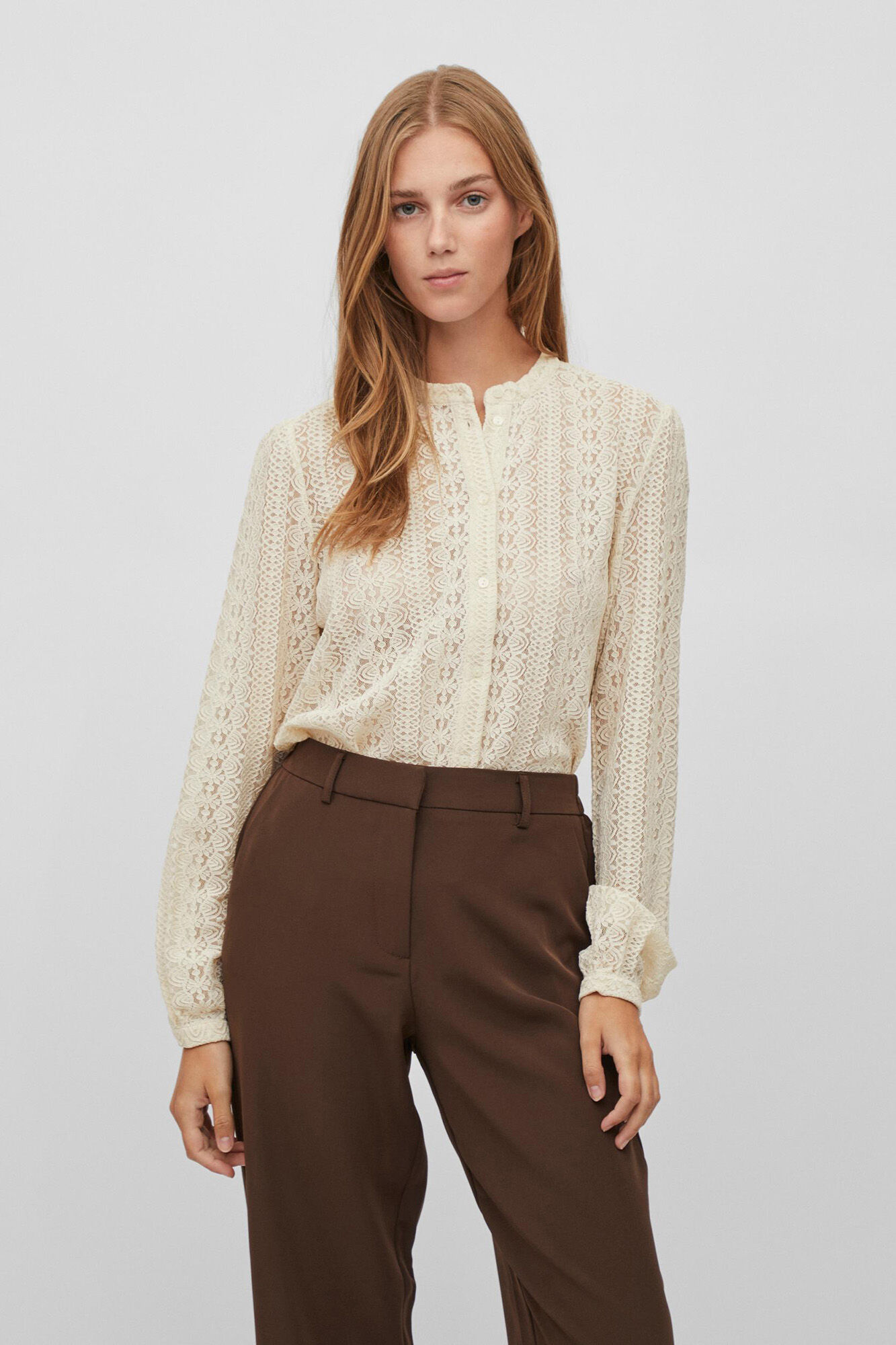 Camisa de renda - Cinza