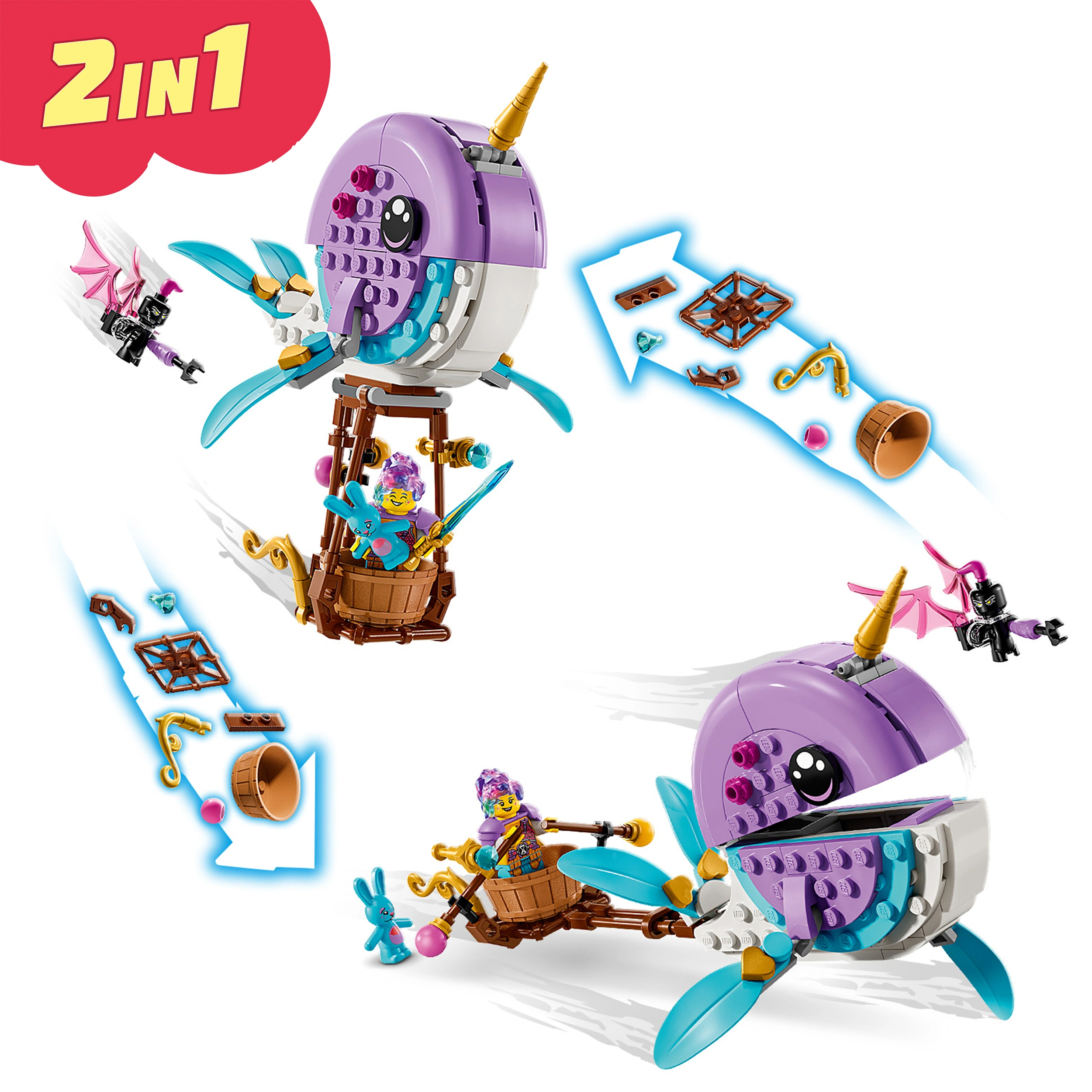 LEGO® DREAMZzz 71472 IZZIES NARWAL-HEIßLUFTBALLON