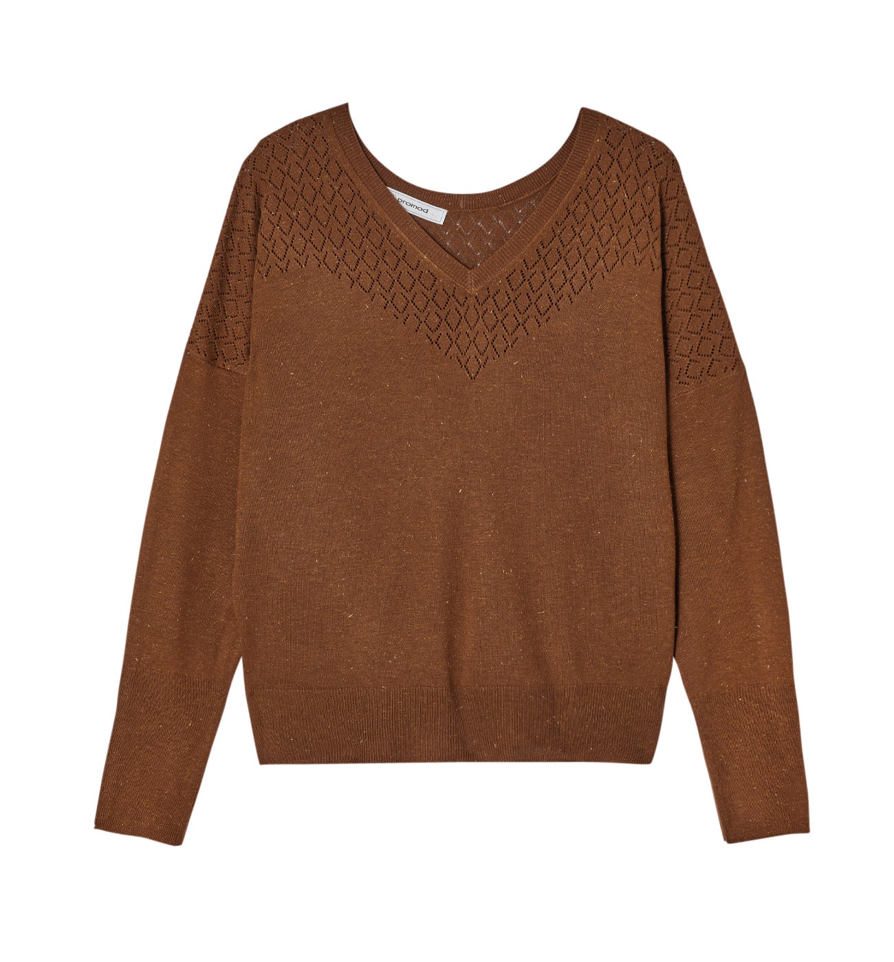 Pull fin irisé Femme - Marron