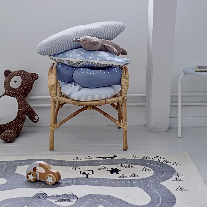 Bloomingville - Spielteppich Tiere, Ø 130 cm, mehrfarbig