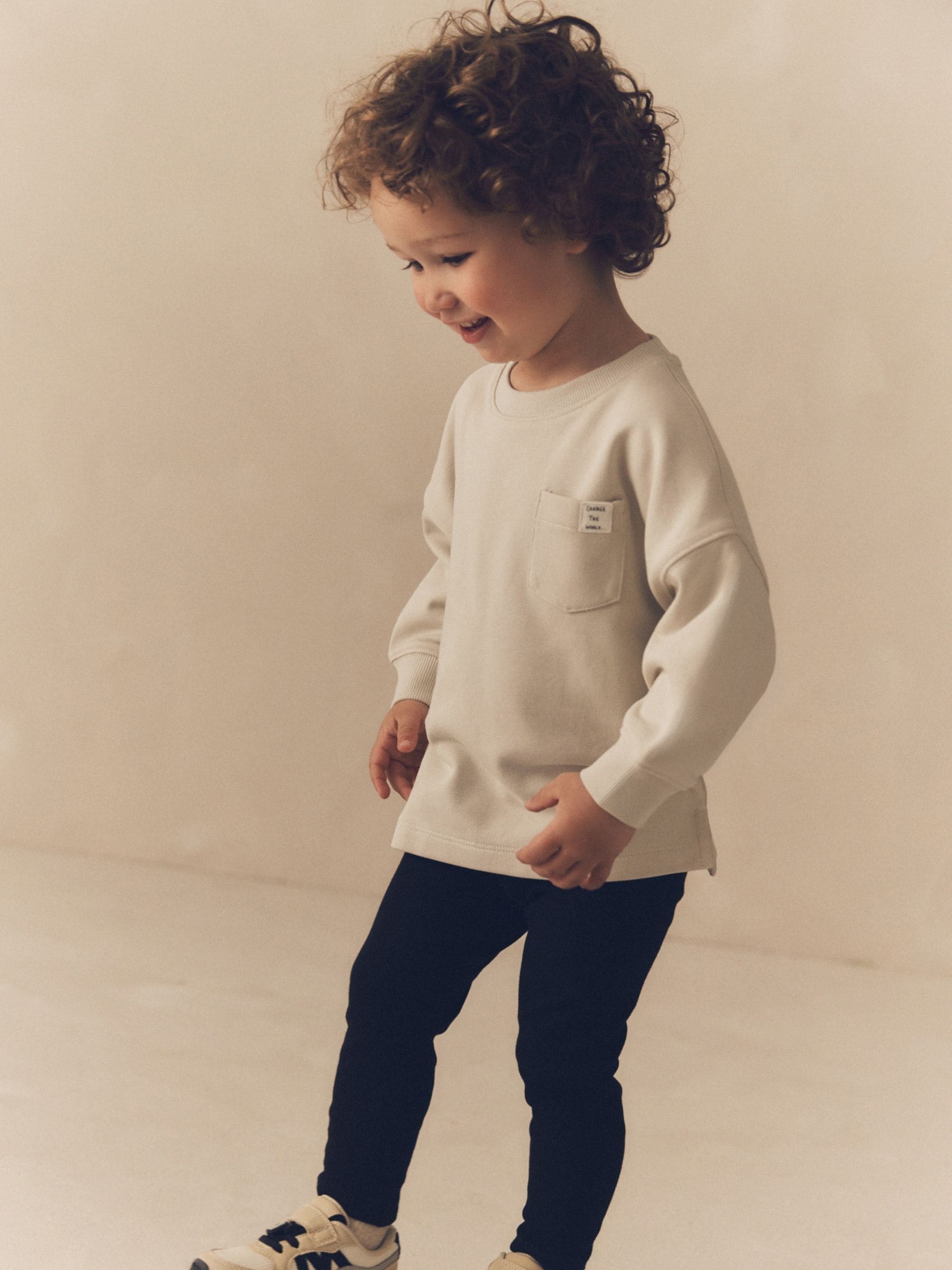 Grijs/okergeel - Set van 2 T-shirts met lange mouwen en leggings (3mnd-7jr)