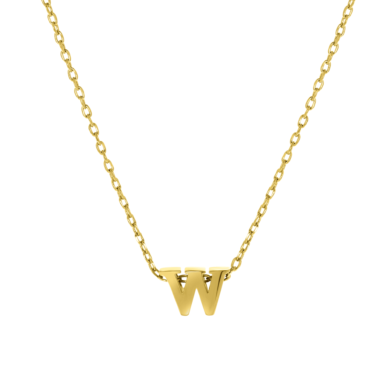 Stalen ketting goldplated met hanger letter