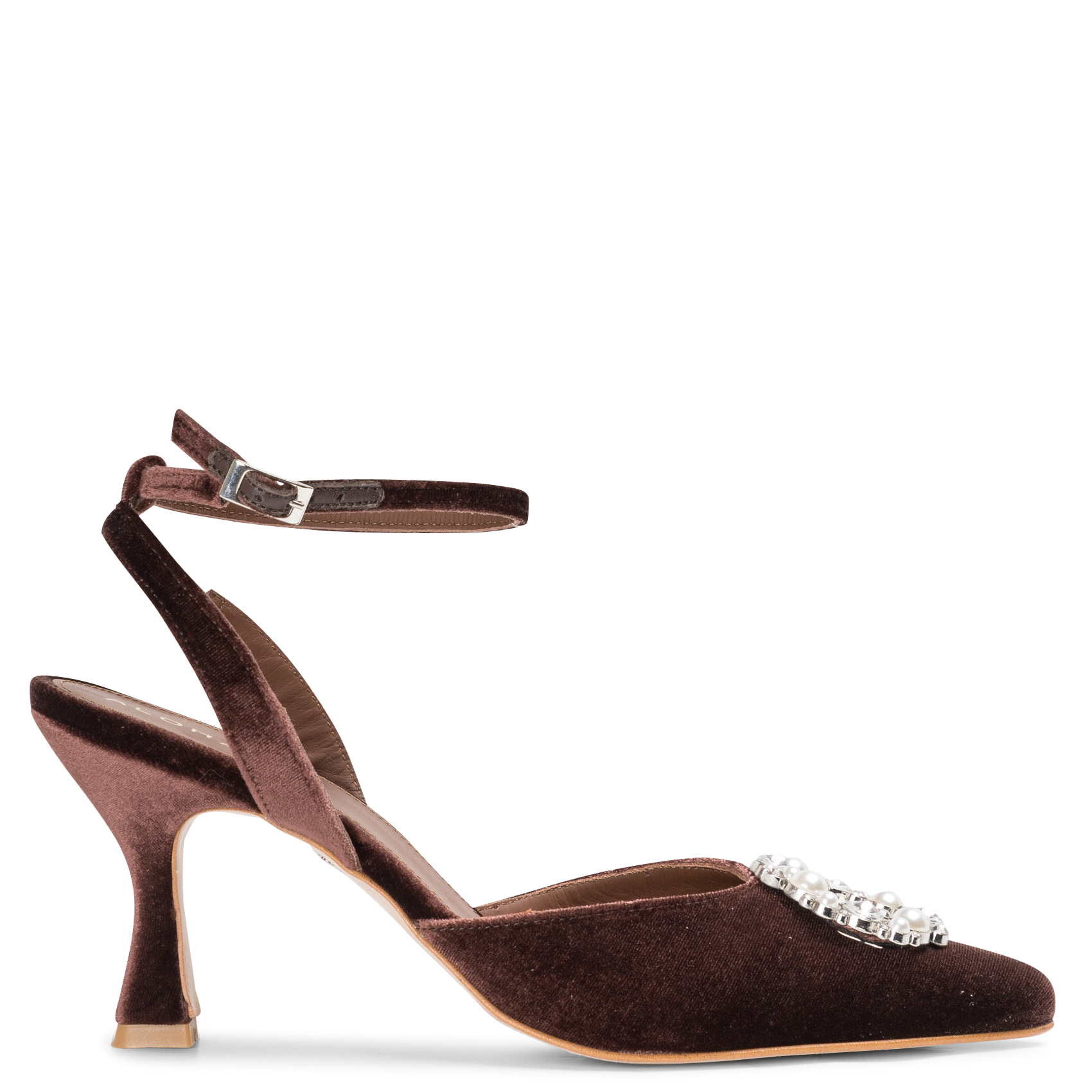 CINDERELLA - Escarpins à talon en cuir velours | Marron