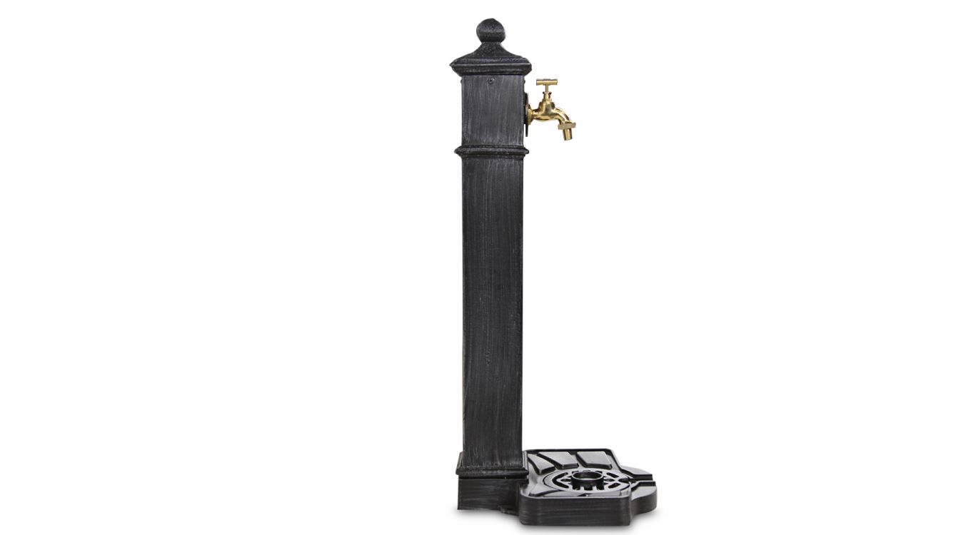 Fontaine de jardin aluminium, métal gris 33x29x80cm - aluminium-métal