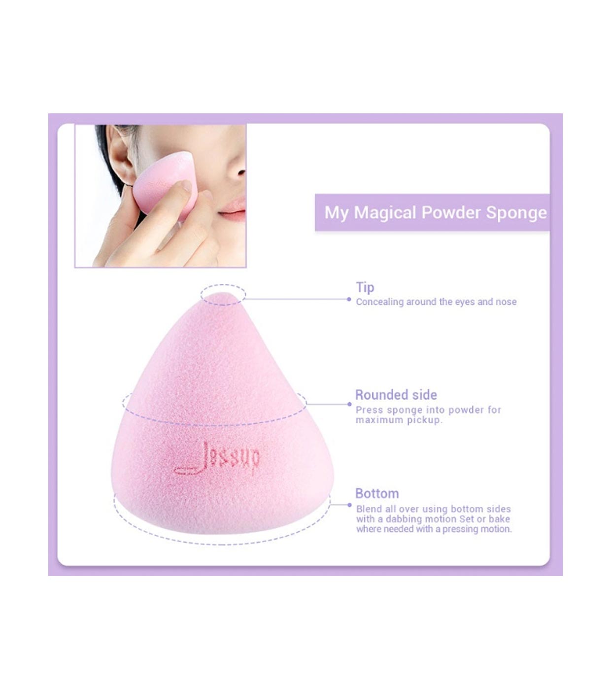 Jessup Beauty - Conjunto de esponjas e bolsa de cosméticos My Magical Makeup Sponges
