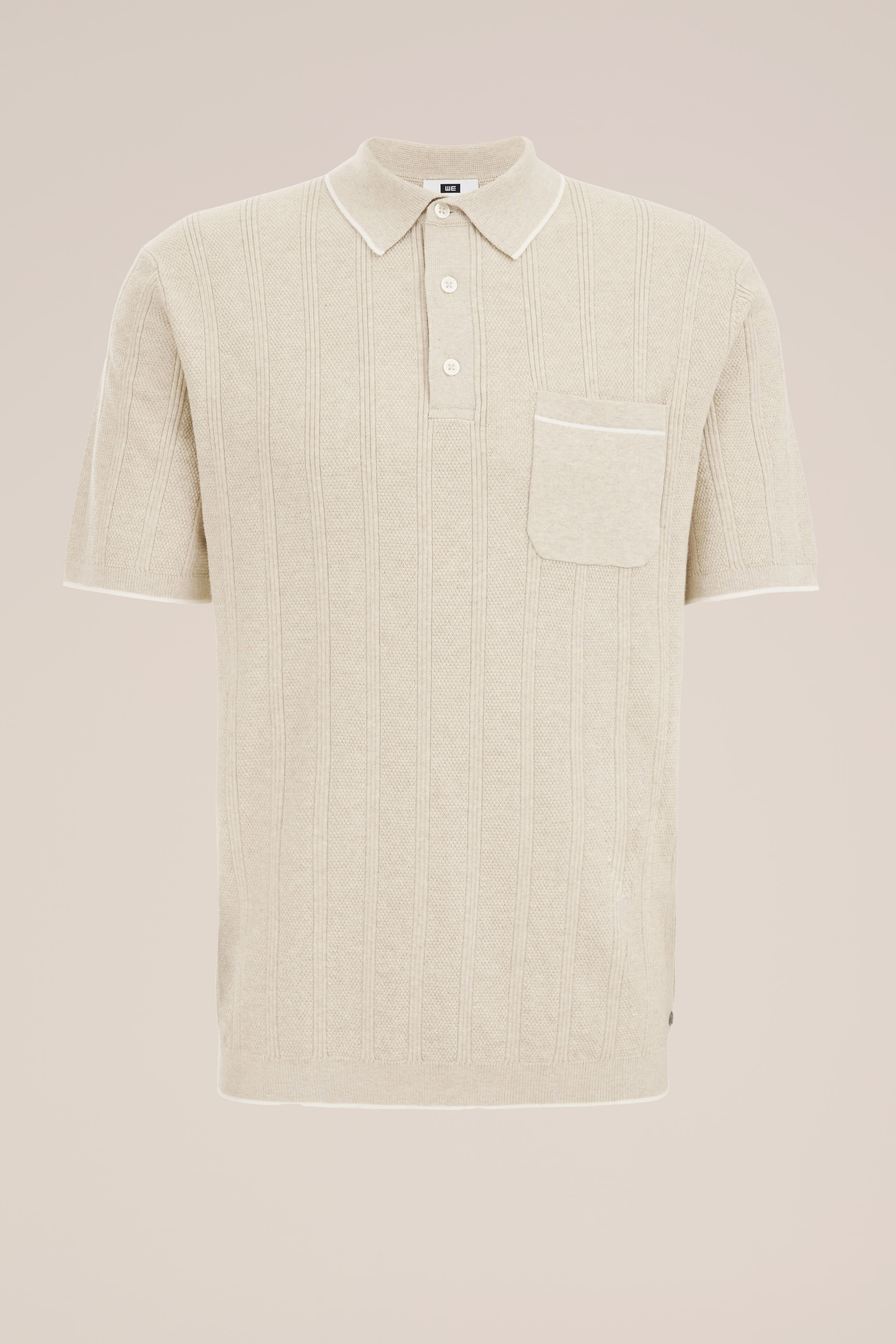 polo met structuur WE Fashion Beige
