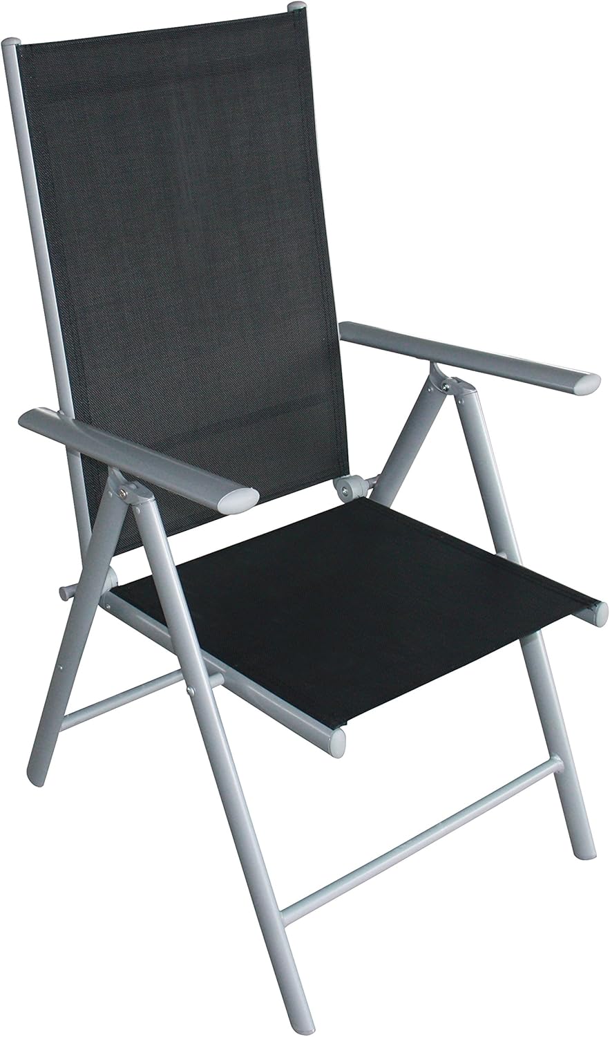 DEGAMO Gartengarnitur Marina 9-teilig, 8X Hochlehner und 1x Ausziehtisch Aluminium mit Glasplatte 180/240x100cm, Outdoor