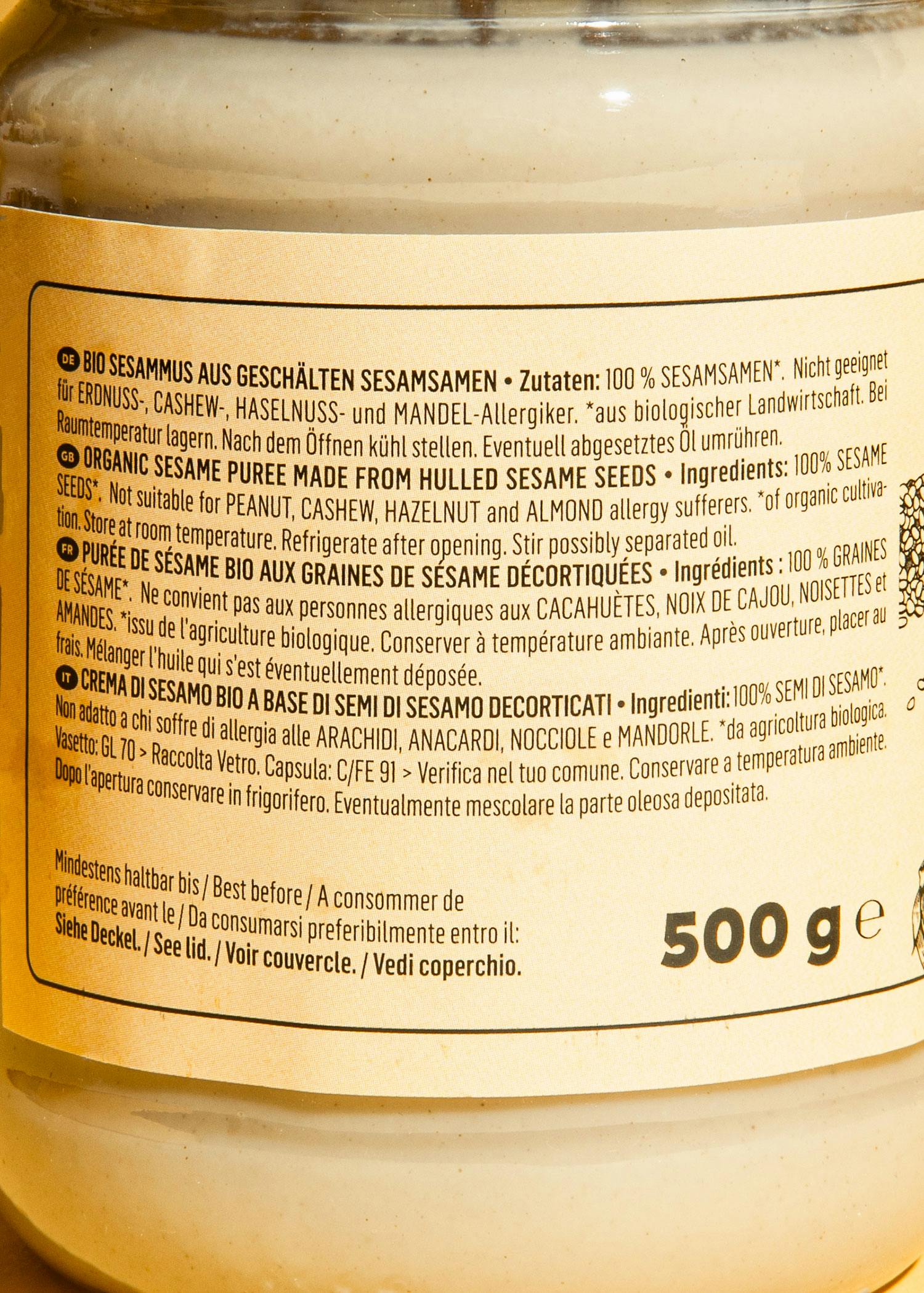 Weißes Bio Tahini 500 g