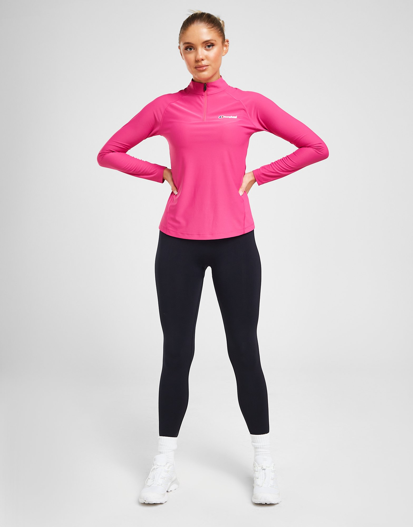Berghaus Haut Zippé 1/4 Logo Femme