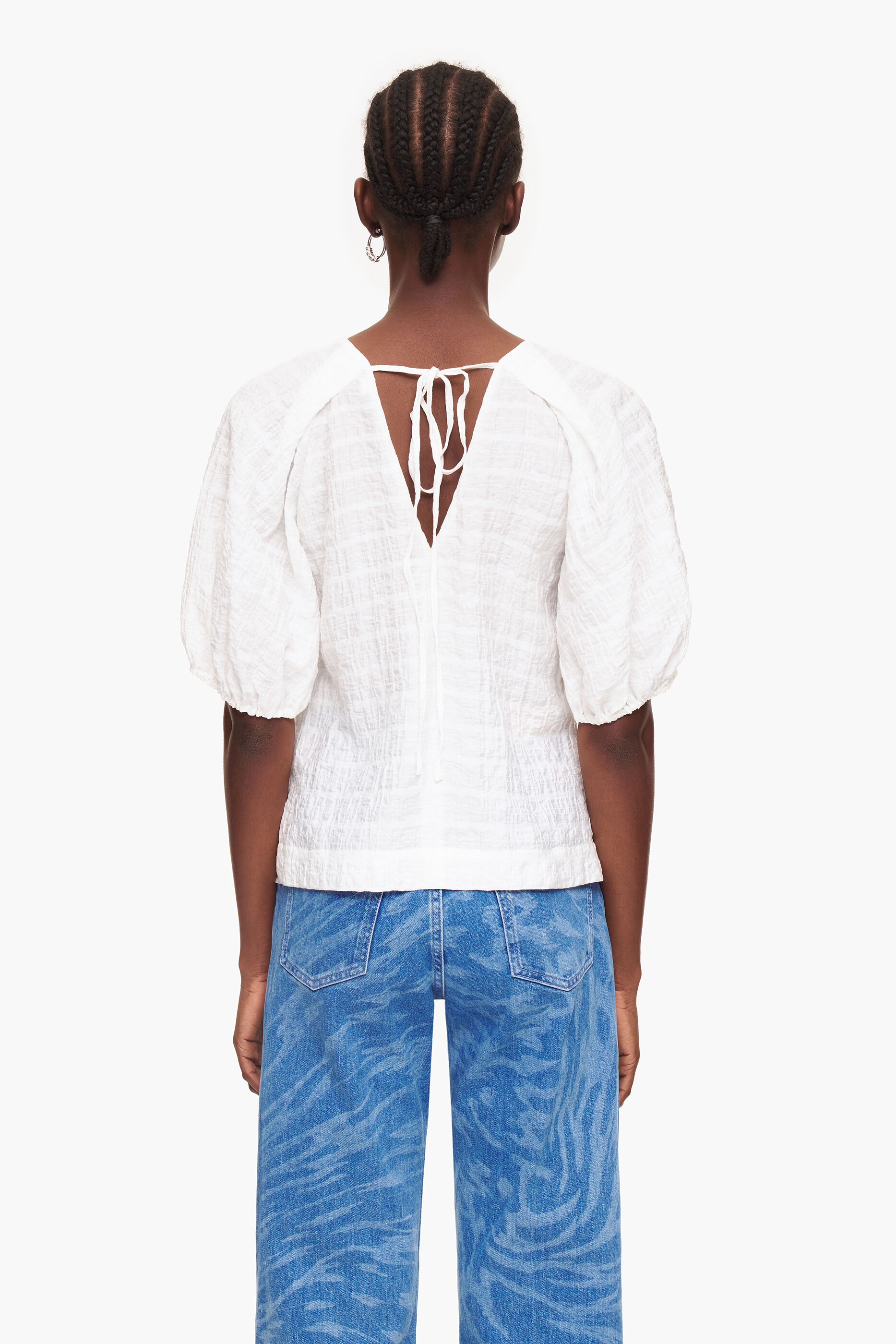 Blusa curta cor marfim