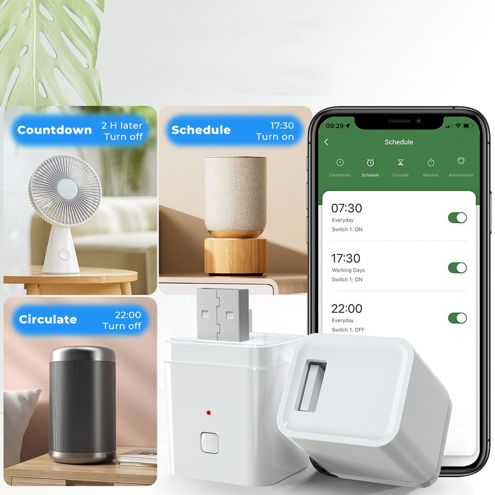 WLAN EASY-USB Smart Schalter MQTT Intelligente Zeitschaltuhr   Sprachsteuerung für MacOS/Windows/iOS/Android - Weiss