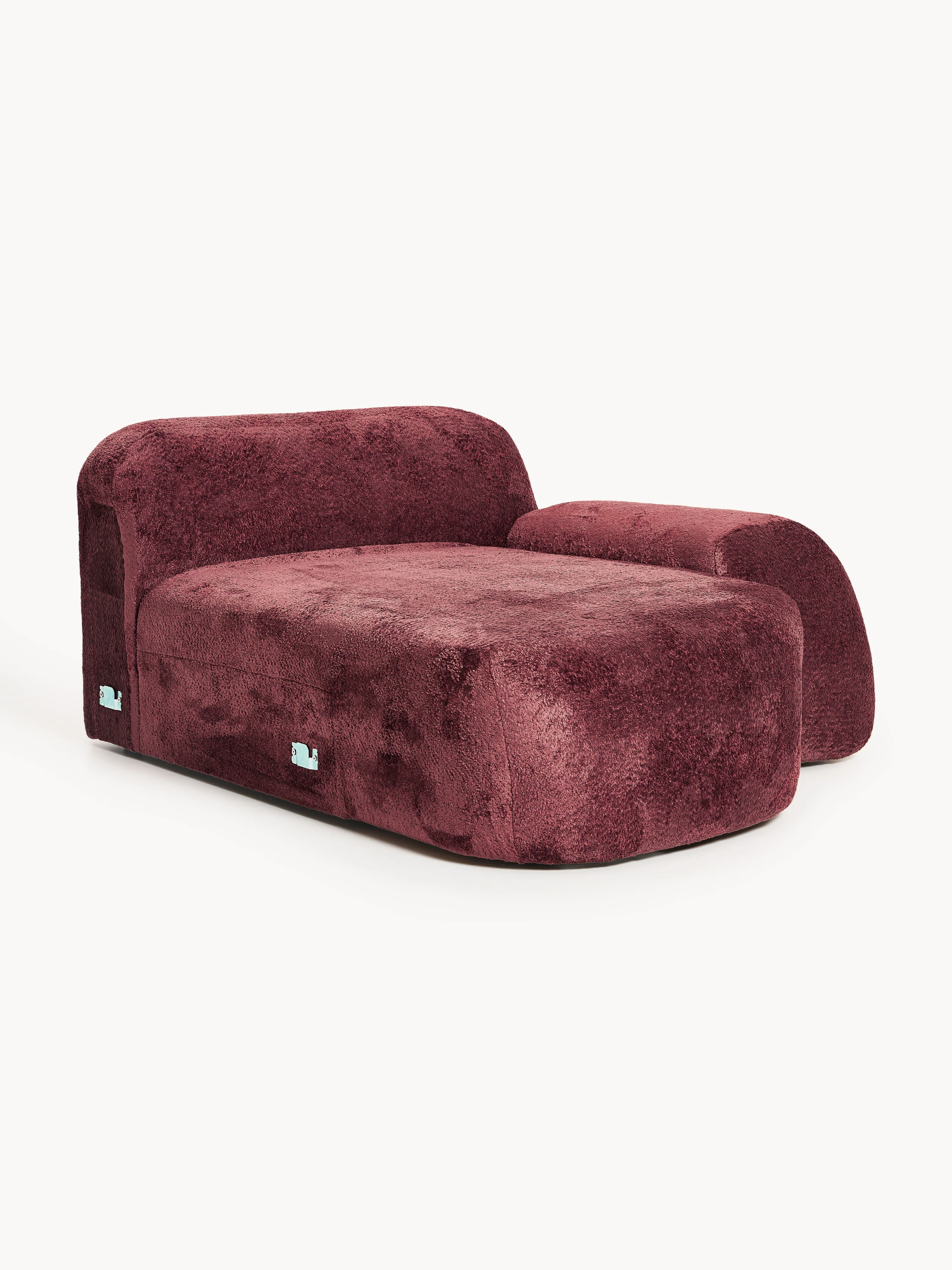 Teddy bouclé chaise-hoekmodule Wolke