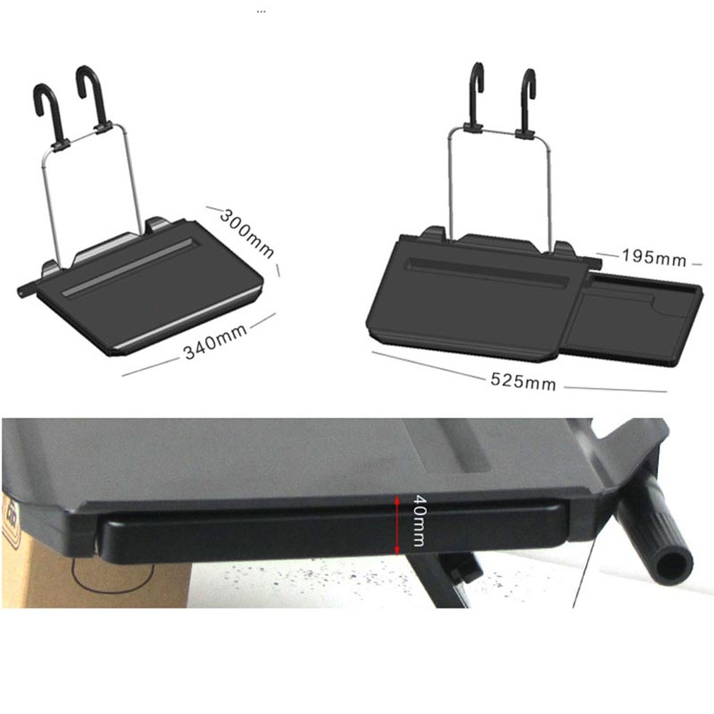 (33x27cm) Praktische Multifunktionale Getränke Laptop Ablage für das Auto Lenkrad - Schwarz