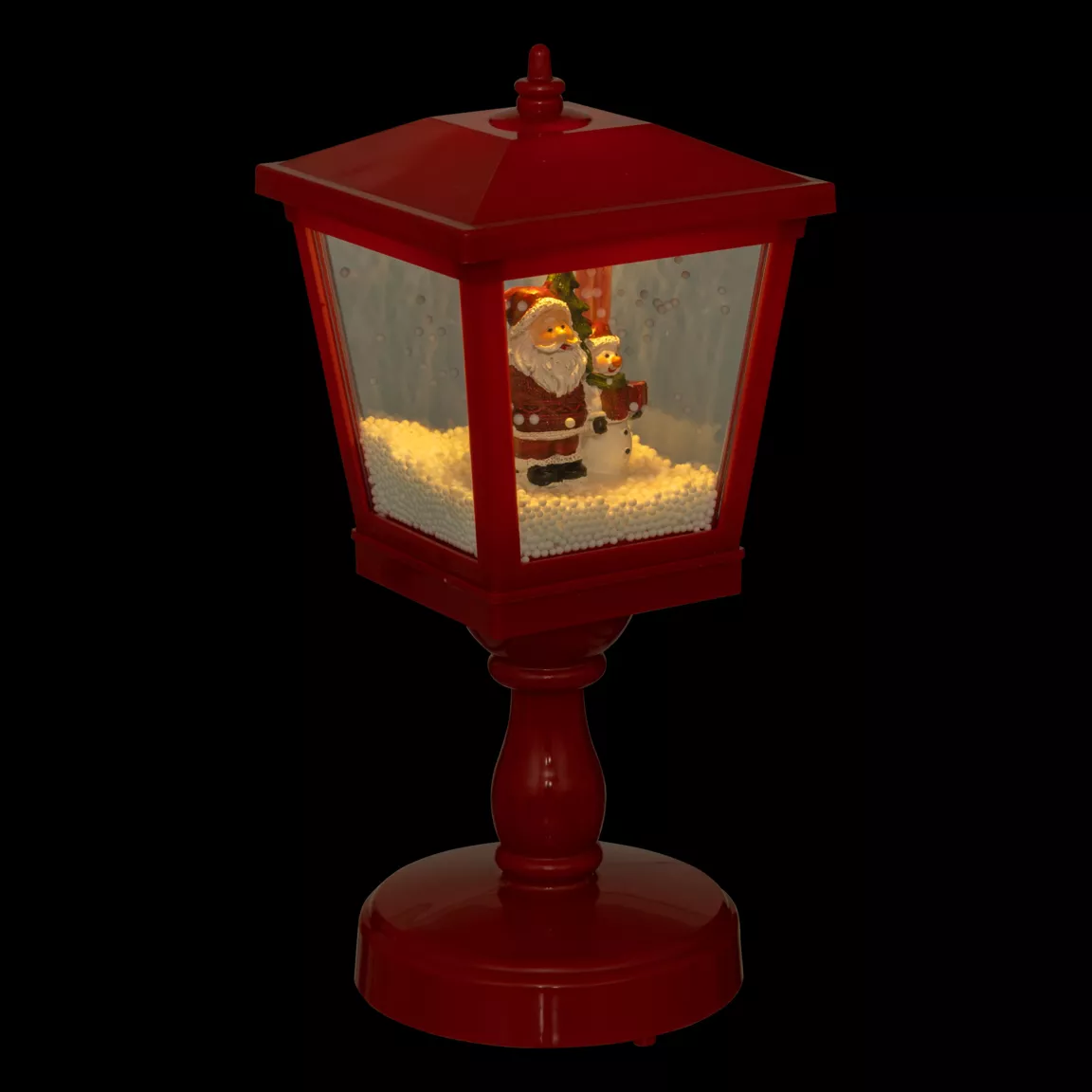 Lanterne de Noël à piles (H31 cm) Père Noël et Neige