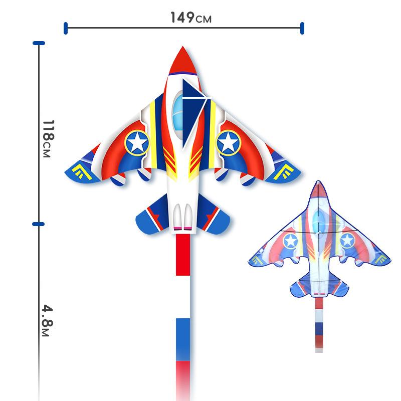 (4.8m) Flug Drachen Herbst Spielzeug Outdoor Flugzeug Flugspielzeug mit Streifenschwanz - Bunt
