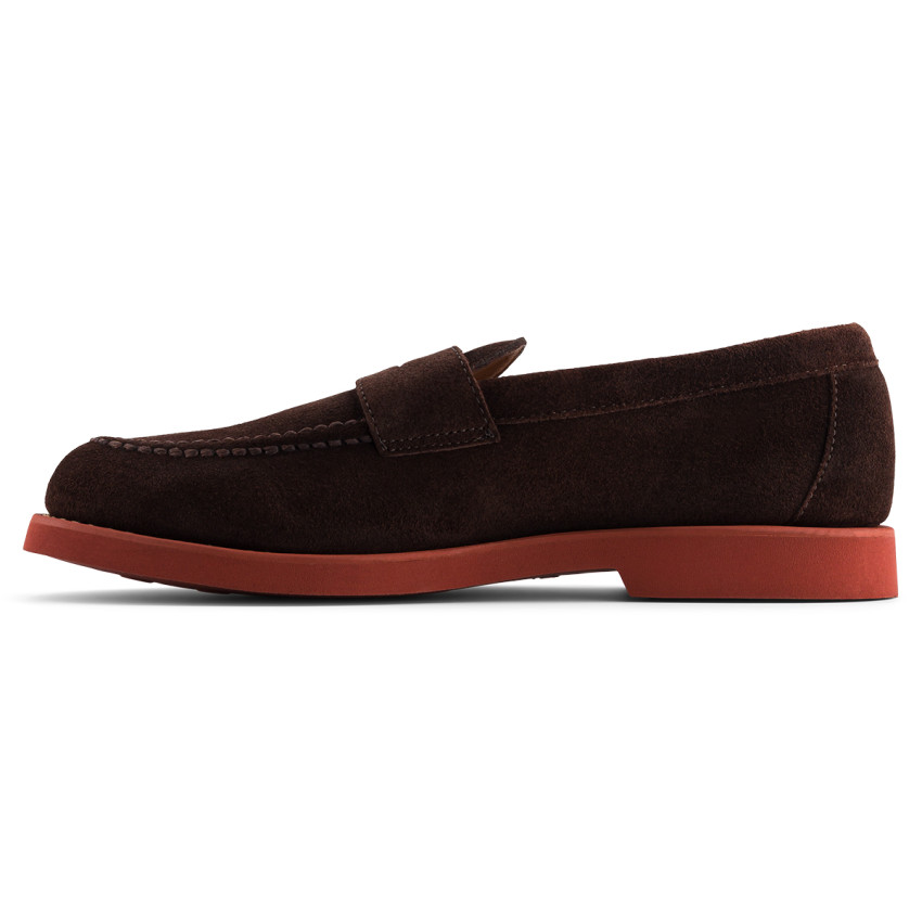 RYAN SUEDE POLARIS DK BROWN - RED CHILY PEPPER MOCASSIN-Mocassin pour homme en suede