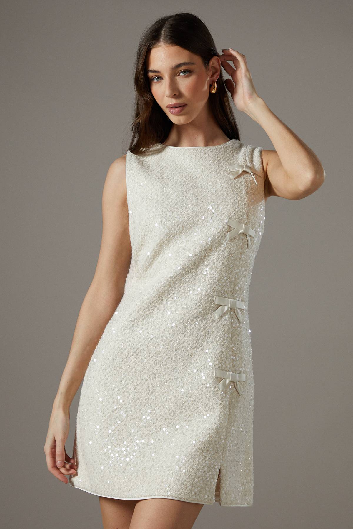 Coast Robe Droite Bouclé à Sequins avec Nœuds